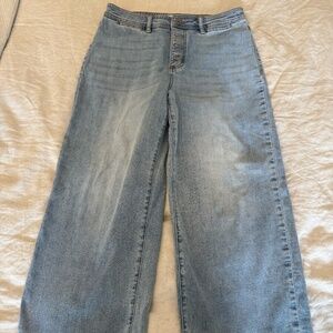 Tribal Audrey Mid Rise Wide Leg Crop Jean Size 8